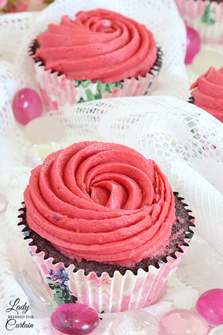 Dark Chocolate Raspberry Cupcakes
