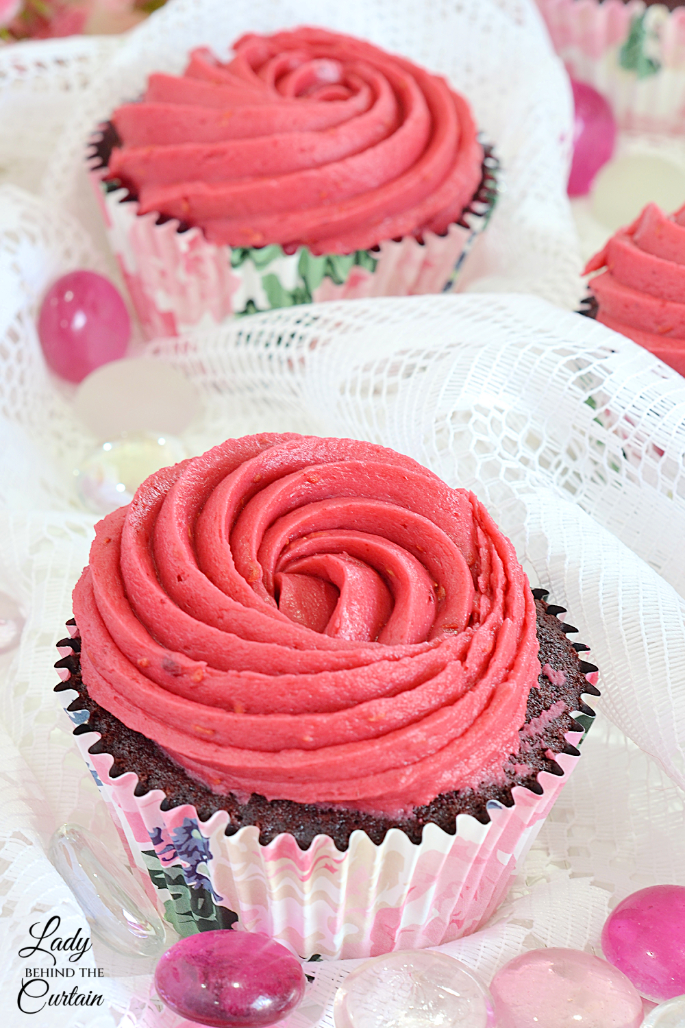 Dark Chocolate Raspberry Cupcakes