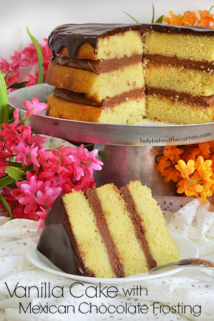 Vanilla Cake with Mexican Chocolate Frosting