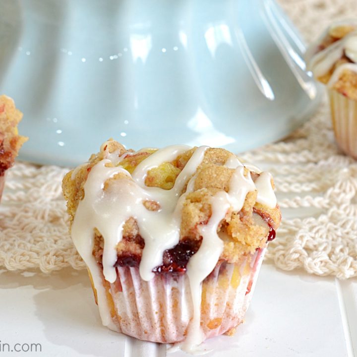 Semi Homemade Raspberry Coffee Cake Mini Muffins