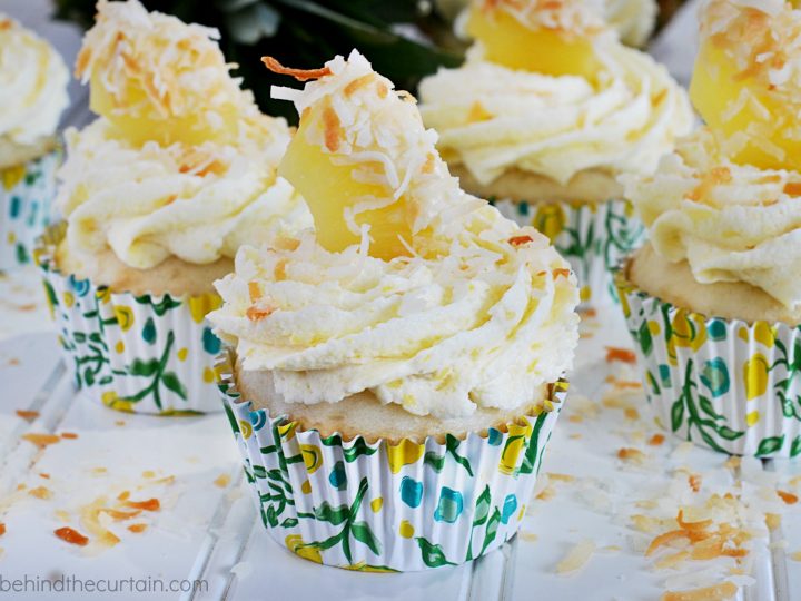 Semi Homemade Tropical Pineapple Coconut Cupcake Recipe
