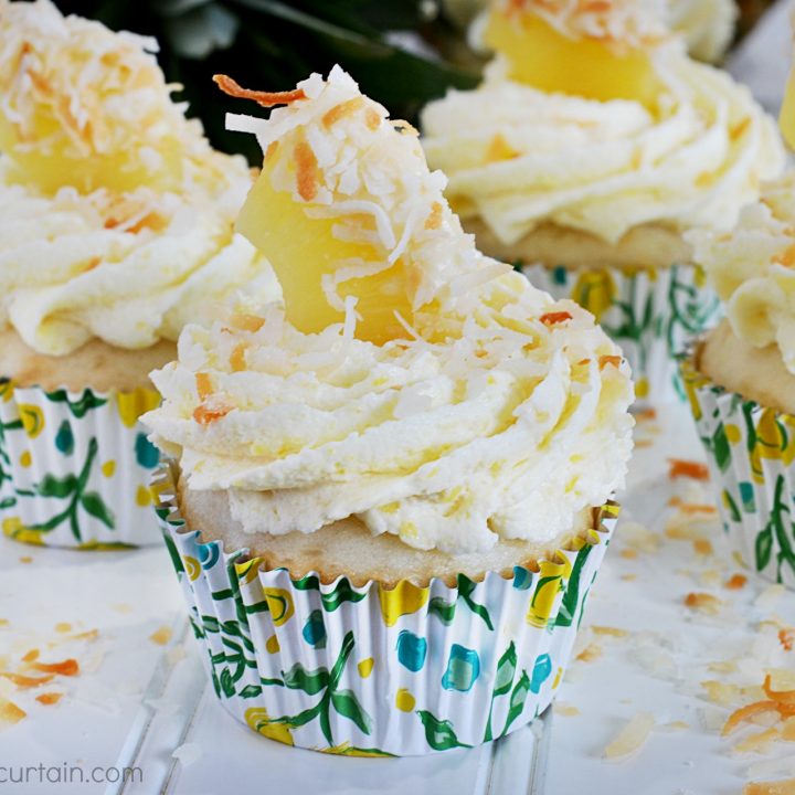 Semi Homemade Tropical Pineapple Coconut Cupcake Recipe