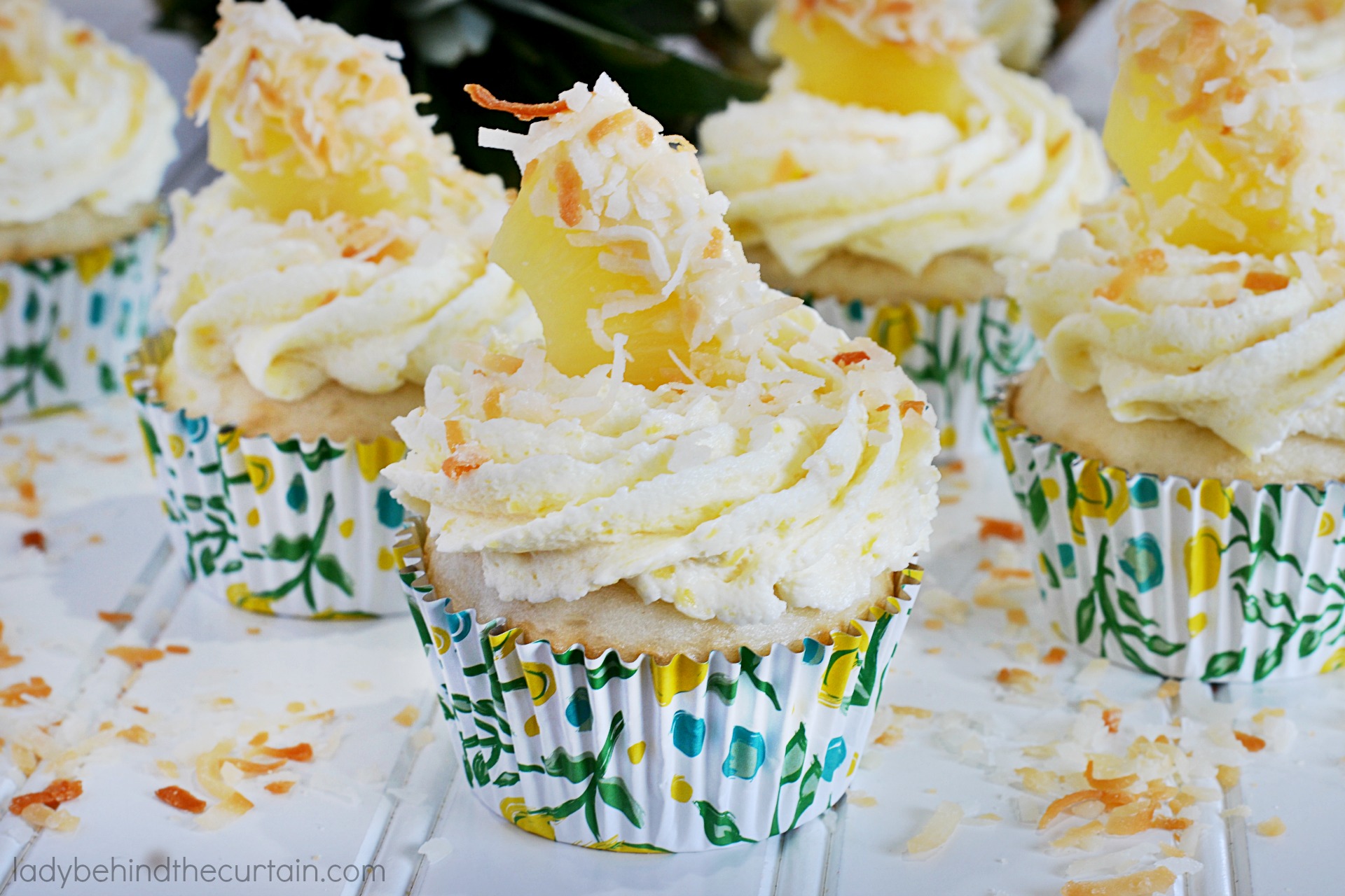 Semi Homemade Tropical Pineapple Coconut Cupcake Recipe