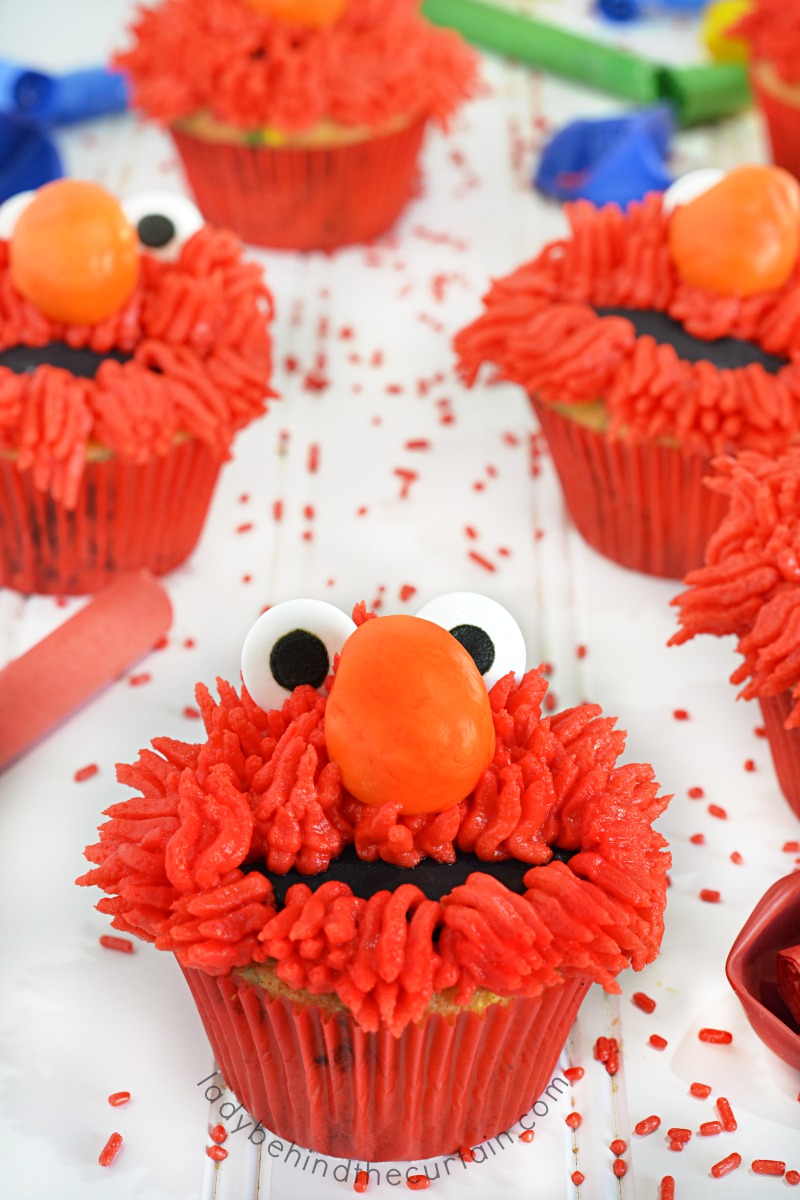 Elmo Vanilla Birthday Party Cupcakes