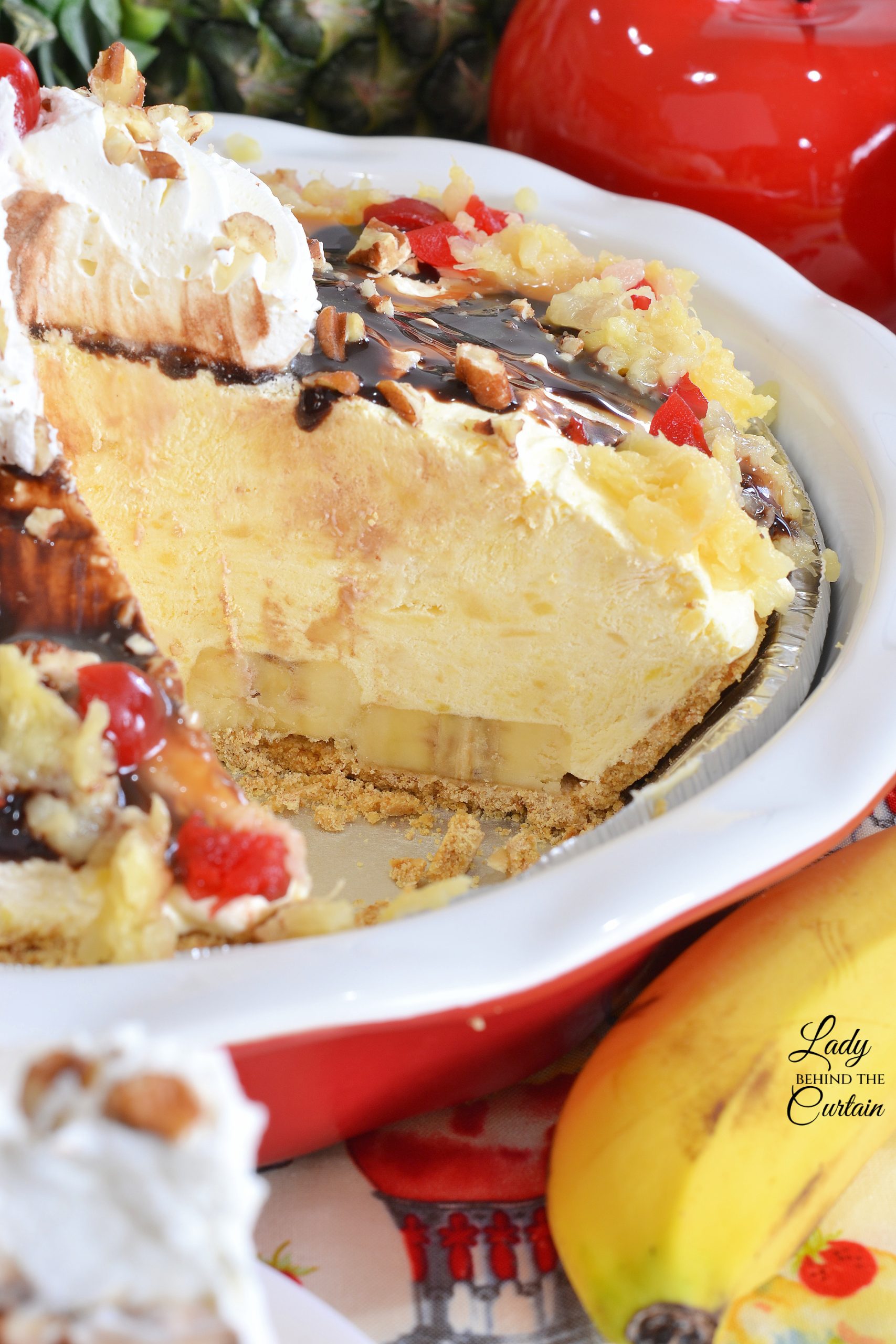 Banana Split No-Bake Cheesecake