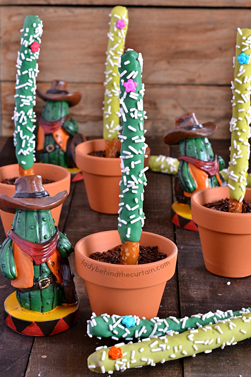 Desert Saguaro Cactus Decorated Pretzels