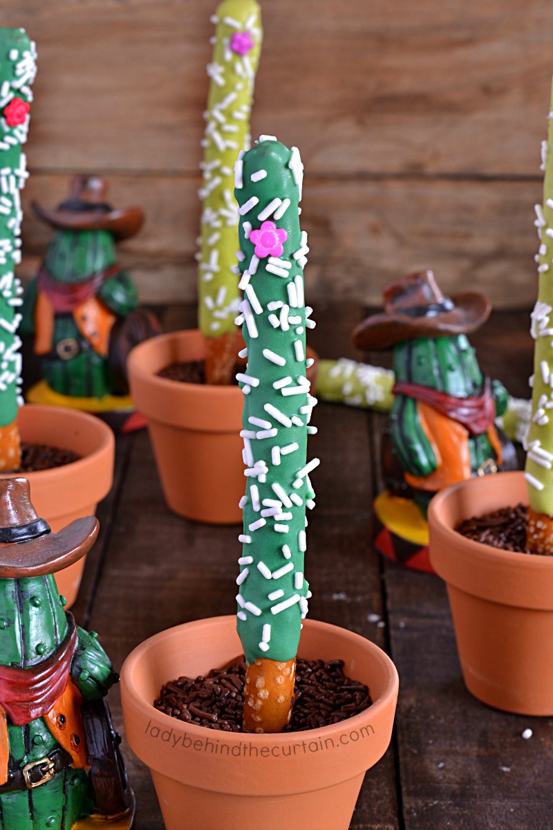 Desert Saguaro Cactus Decorated Pretzels