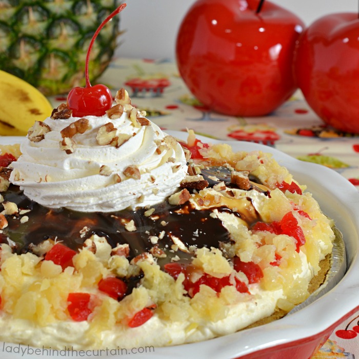 No Bake Low Fat Banana Split Cheesecake