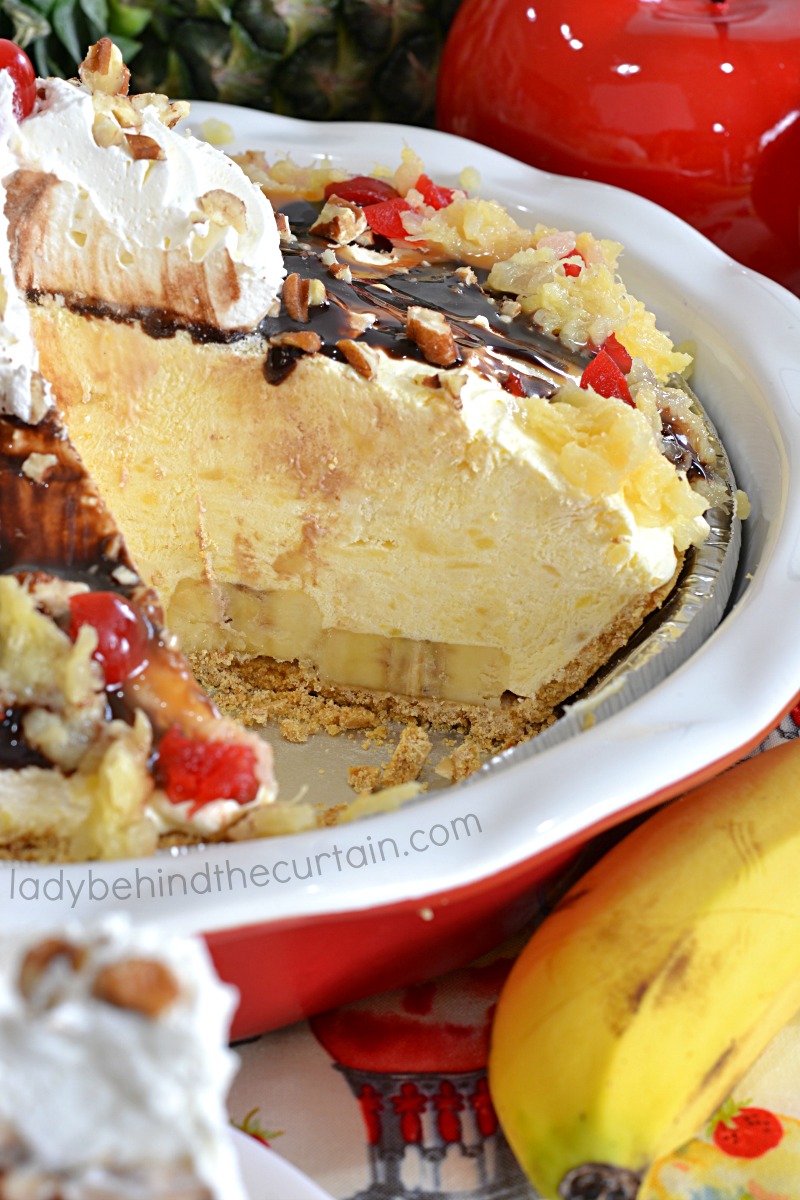 No Bake Low Fat Banana Split Cheesecake