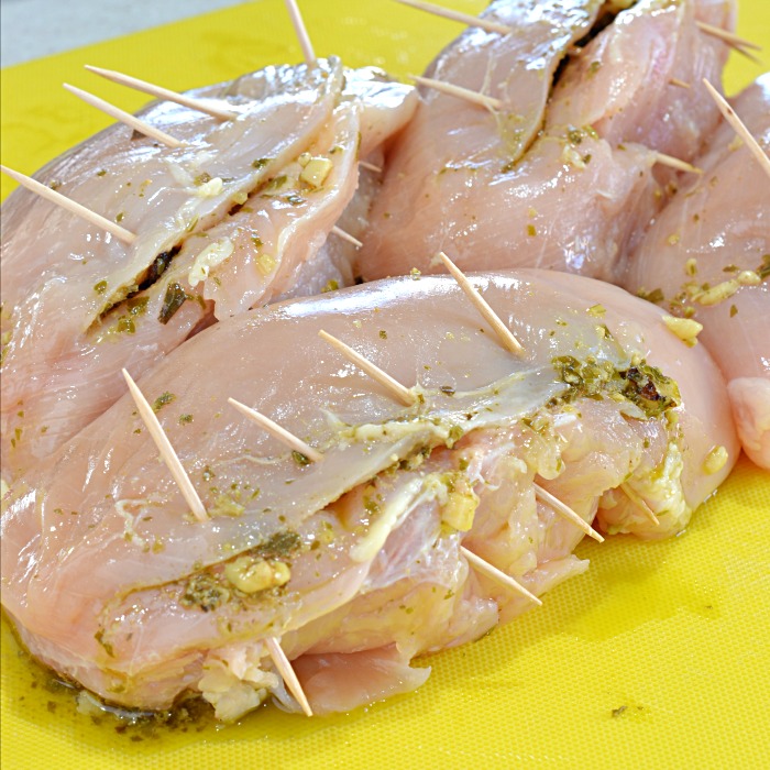 Semi Homemade Pesto Stuffed Chicken Breast