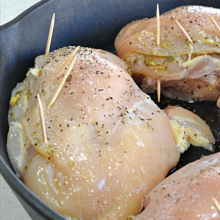Semi Homemade Pesto Stuffed Chicken Breast