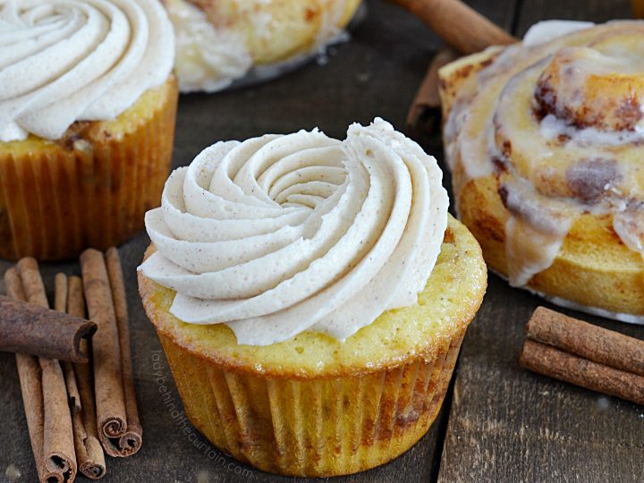 Semi Homemade Cinnamon Roll Cupcakes