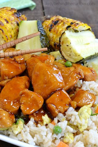 Spicy Asian Bourbon Chicken Dinner Recipe
