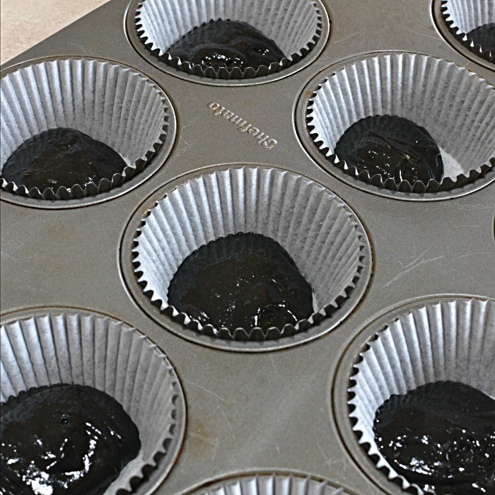 Semi Homemade Black and White Halloween Cupcakes