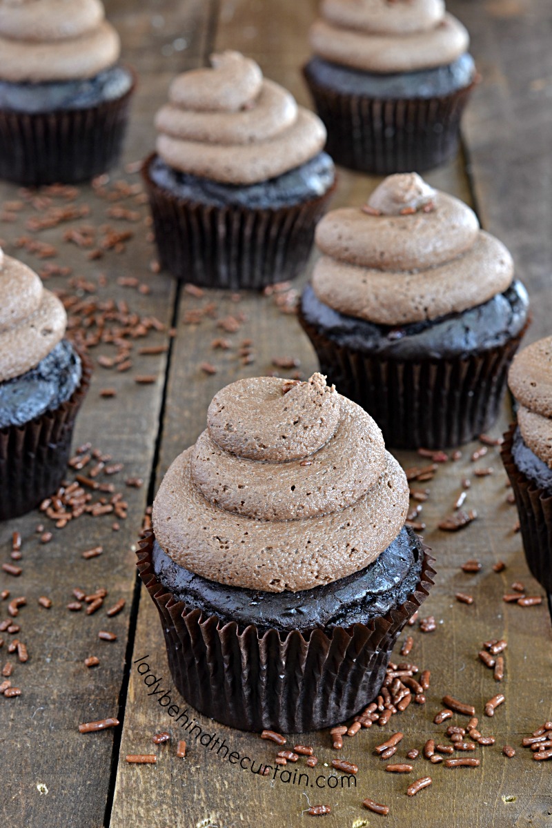 Semi Homemade Double Chocolate Cupcakes