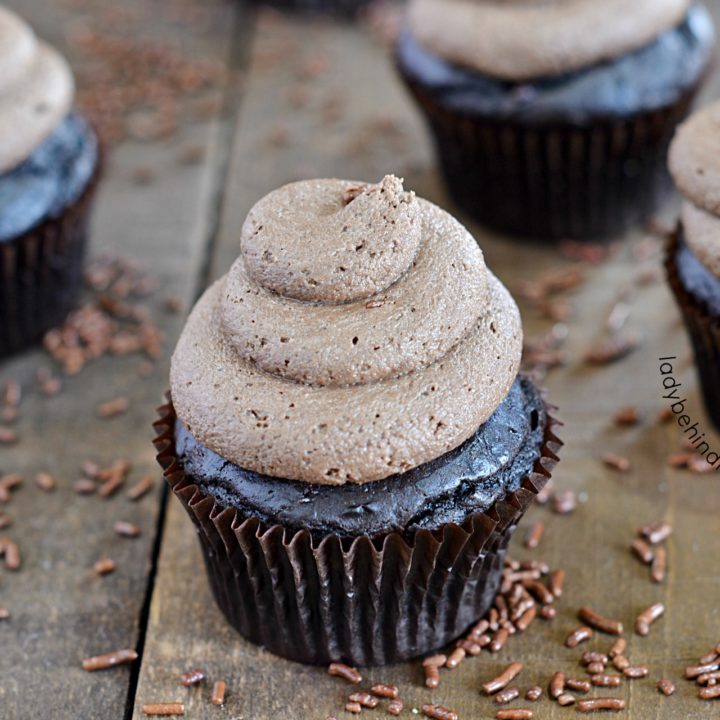 Semi Homemade Double Chocolate Cupcakes