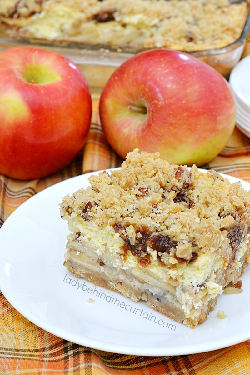 Caramel Apple Pie Cheesecake Bars