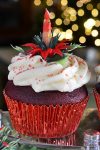 Red Velvet Cupcakes with Eggnog Butter Frosting