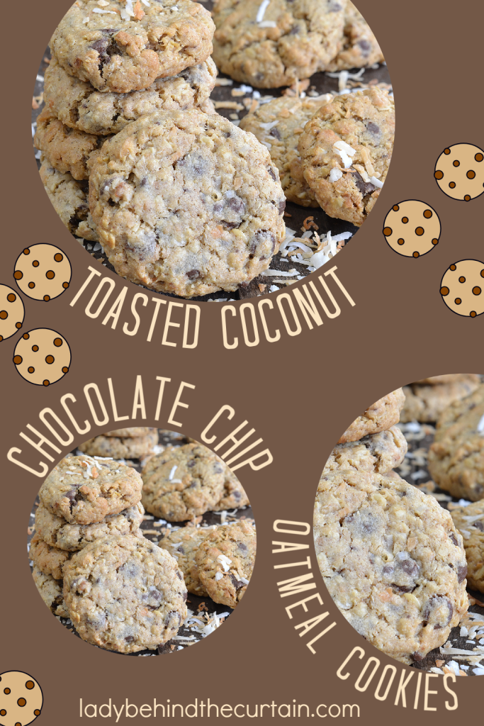 Toasted Coconut Chocolate chip Oatmeal Cookies