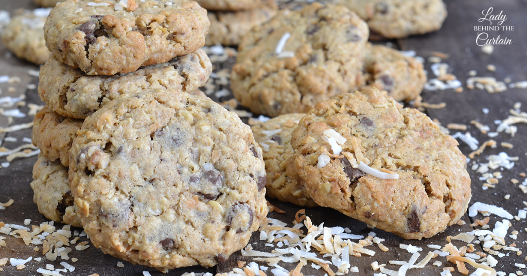 Toasted Coconut Chocolate chip Oatmeal Cookies
