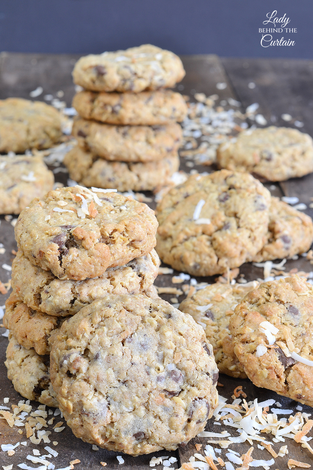 Toasted Coconut Chocolate chip Oatmeal Cookies