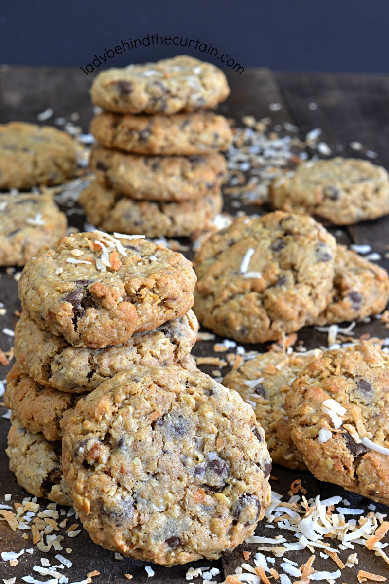 Toasted Coconut and Chocolate Chip Oatmeal Cookies