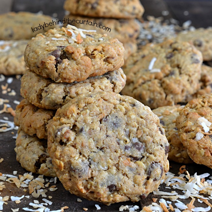 Toasted Coconut and Chocolate Chip Oatmeal Cookies