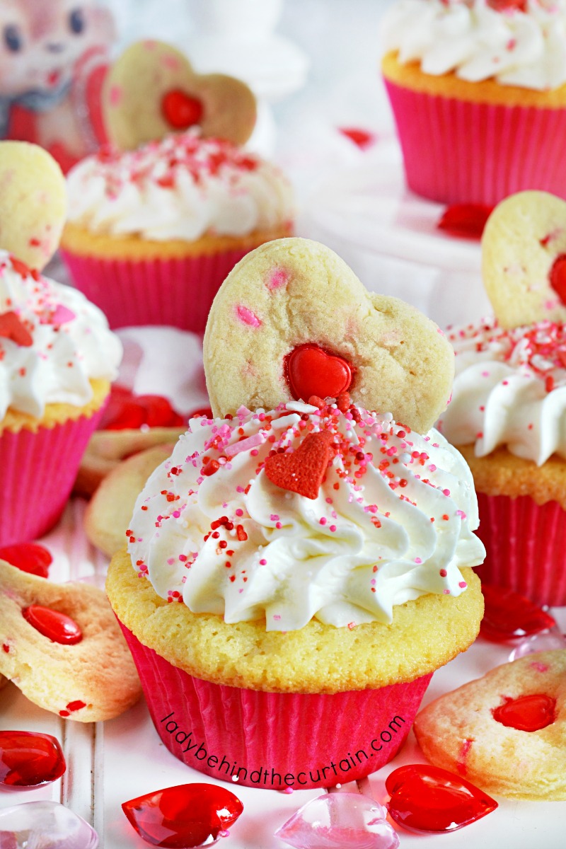 Strawberry Cream Filled Valentine's Day Party Cupcakes