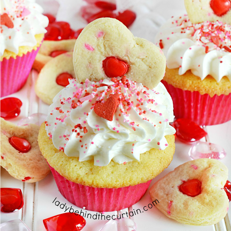 Strawberry Cream Filled Valentine's Day Party Cupcakes