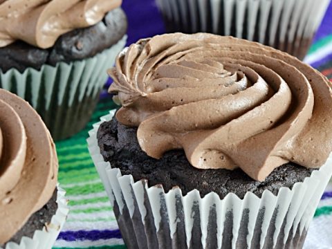 Dark Chocolate Strawberry Cupcakes