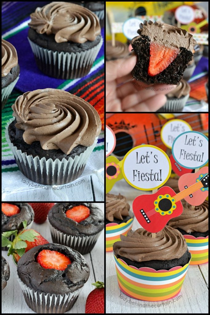 Dark Chocolate Strawberry Cupcakes