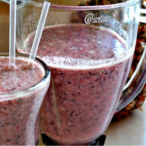 Pineapple, Strawberry & Blueberry Protein Smoothie