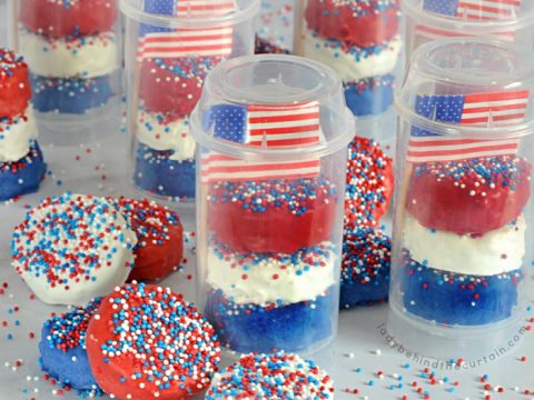 Patriotic Rice Krispie Poppers