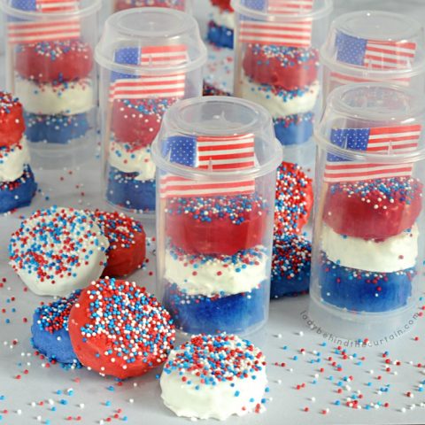 Patriotic Rice Krispie Poppers