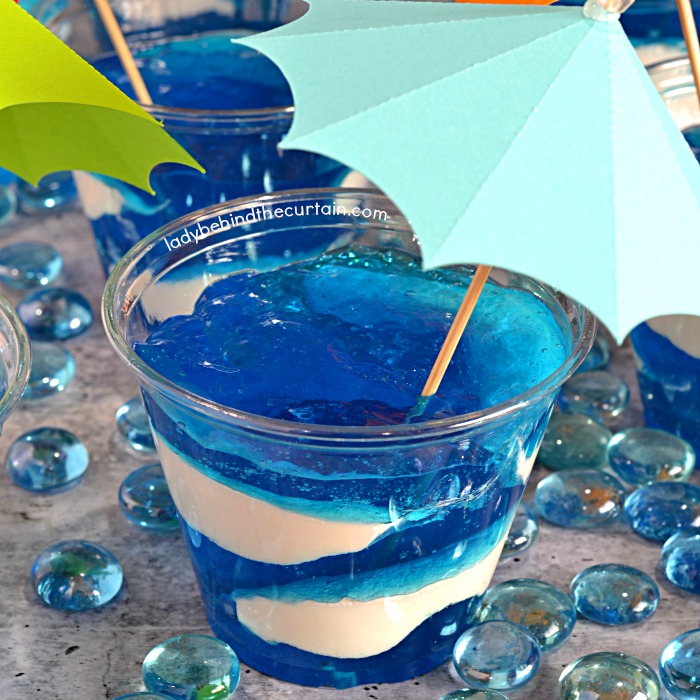 Blueberry Cream Pool Water Jello Cup