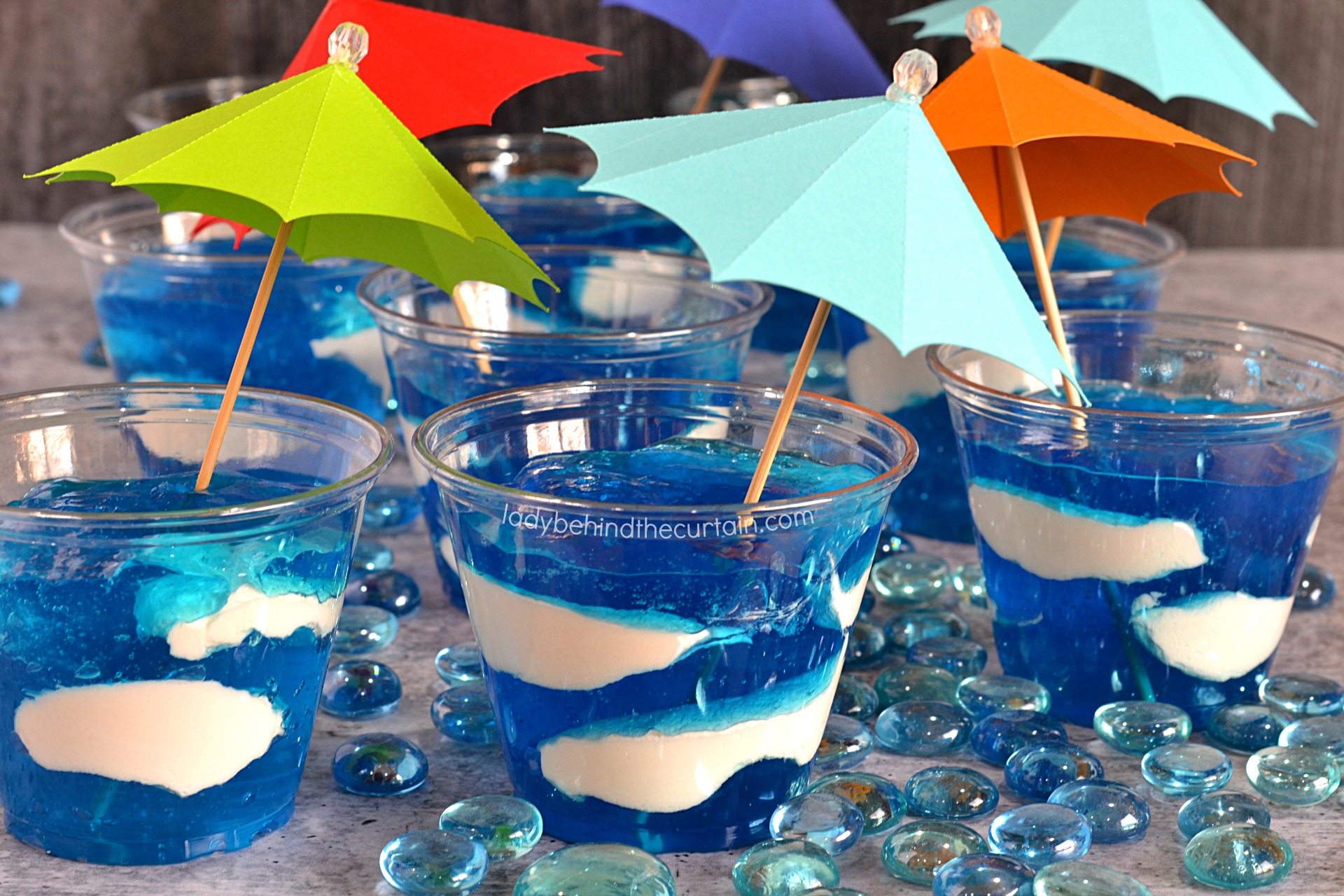 Blueberry Cream Pool Water Jello Cup