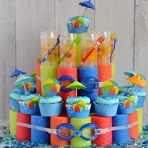 Pool Noodle Cupcake Stand