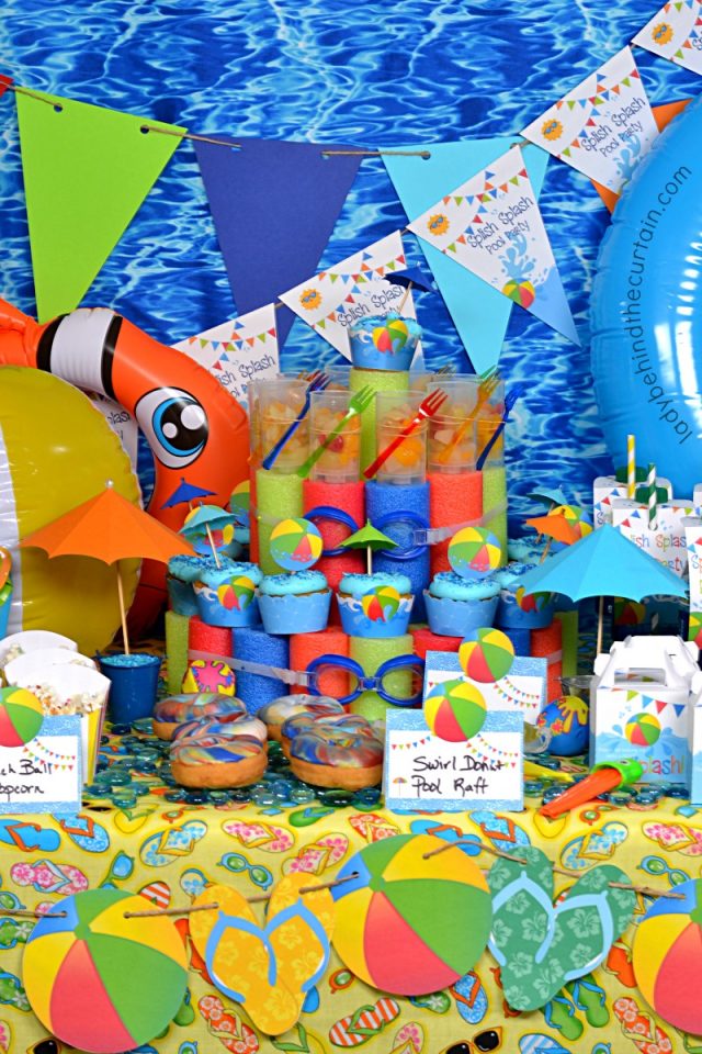 Pool Party Table Example Semi Homemade Splish Splash Pool Party
