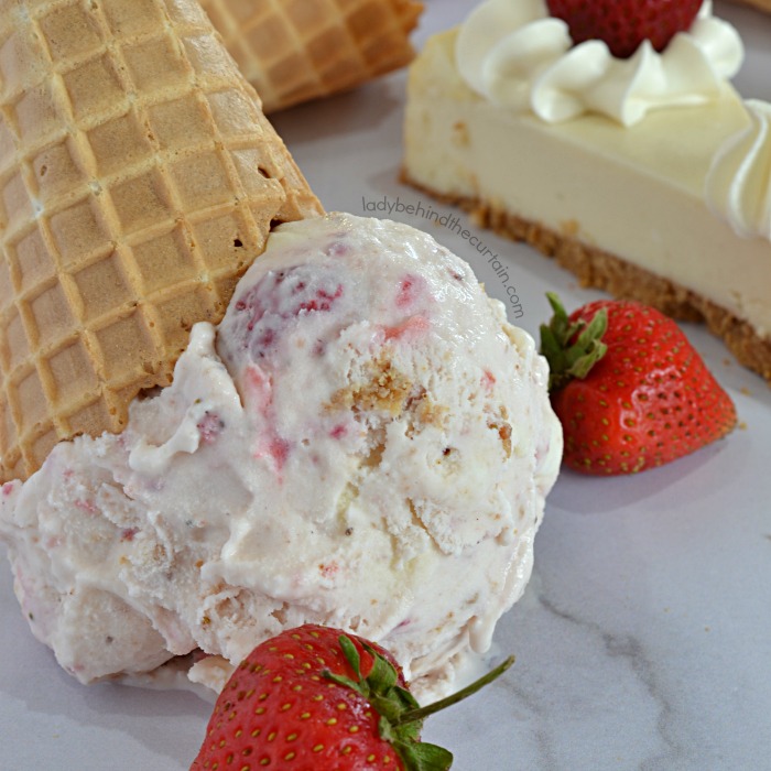 Fresh Strawberry Cheesecake Ice Cream