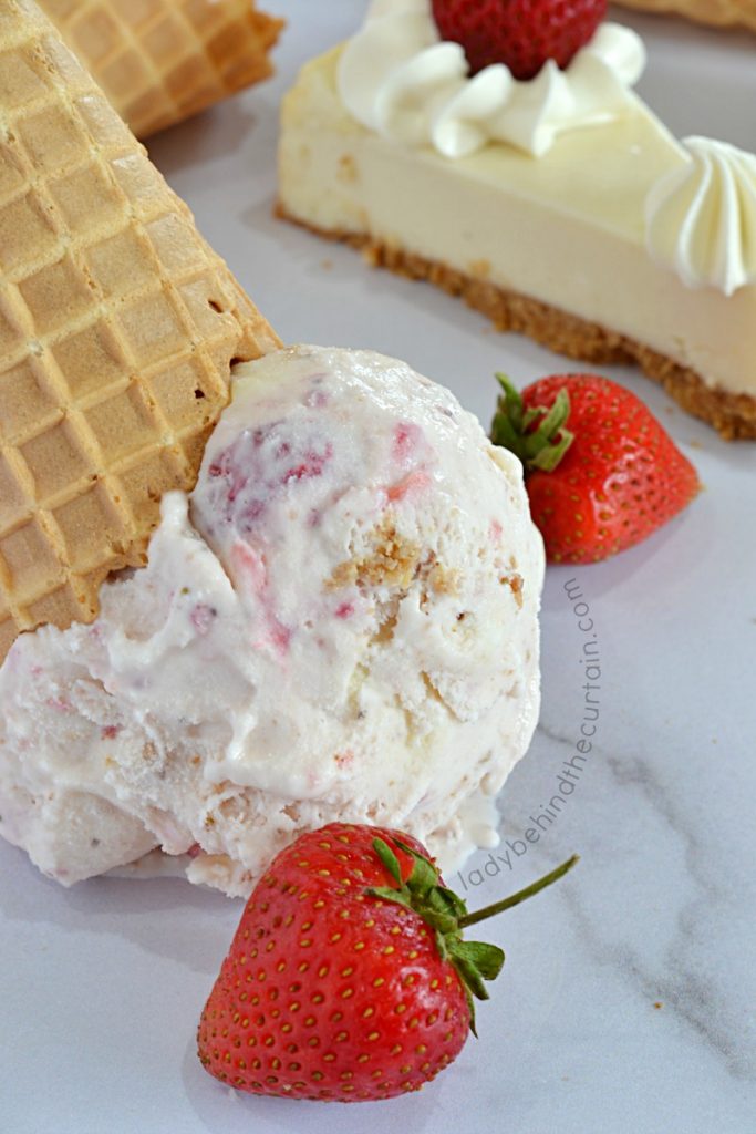 Fresh Strawberry Cheesecake Ice Cream