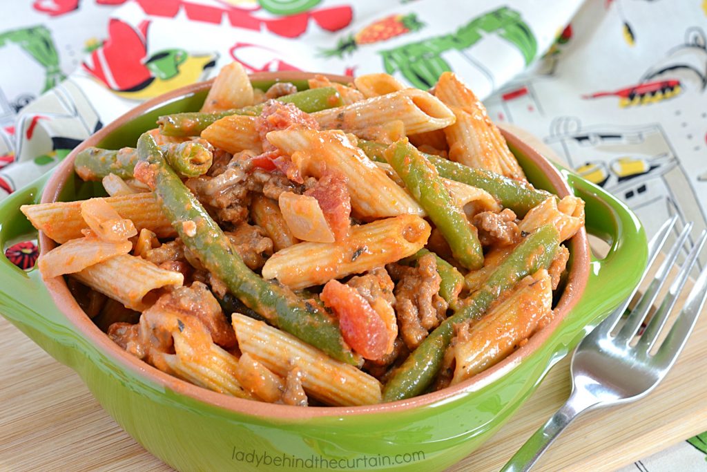 Light Red Pepper and Beef Pasta