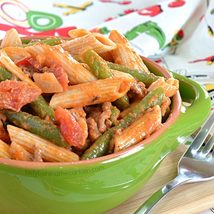 Light Red Pepper and Beef Pasta