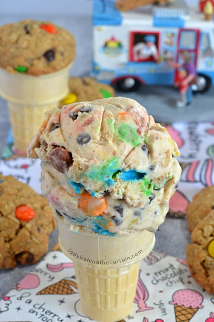 Peanut Butter M&M Ice Cream Cookie Sandwiches