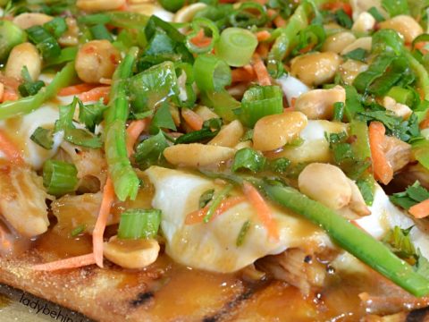 Semi Homemade Grilled Pad Thai Pizza