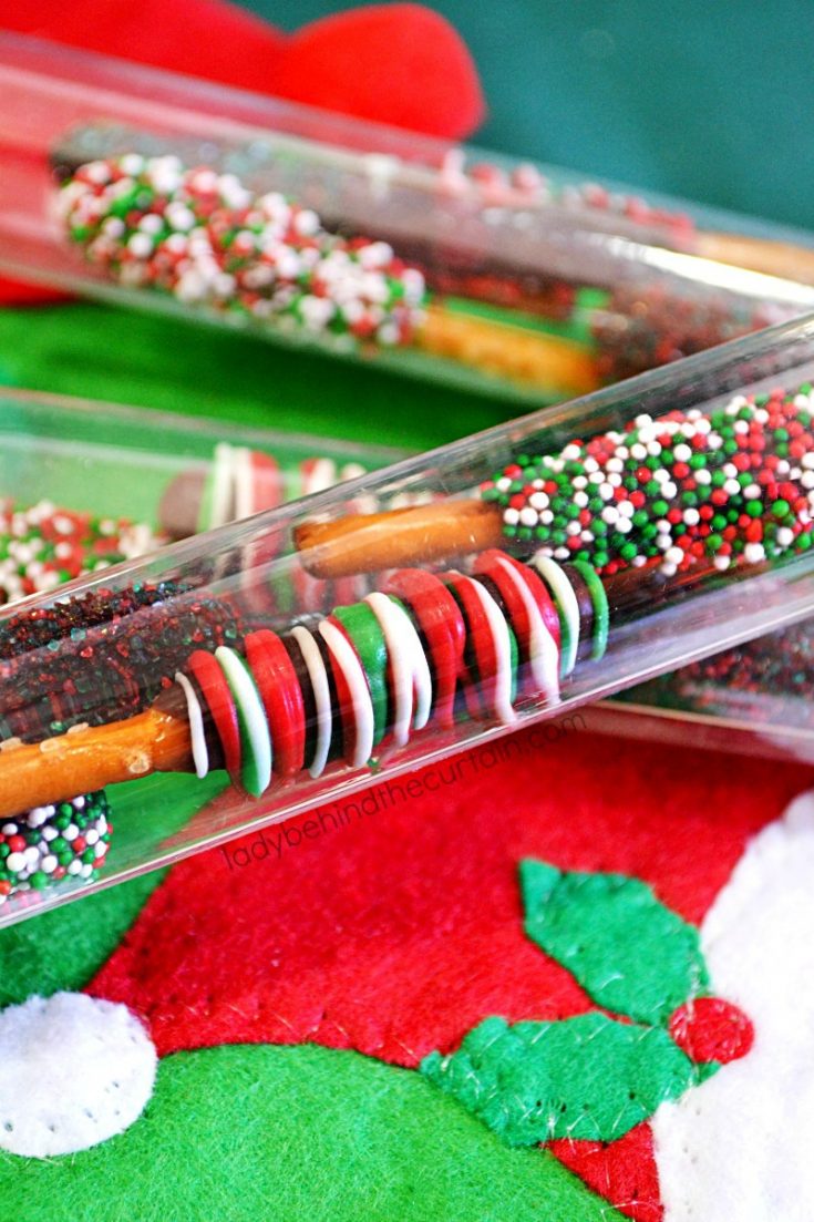 Mini Holiday Pretzel Stick Stocking Stuffers