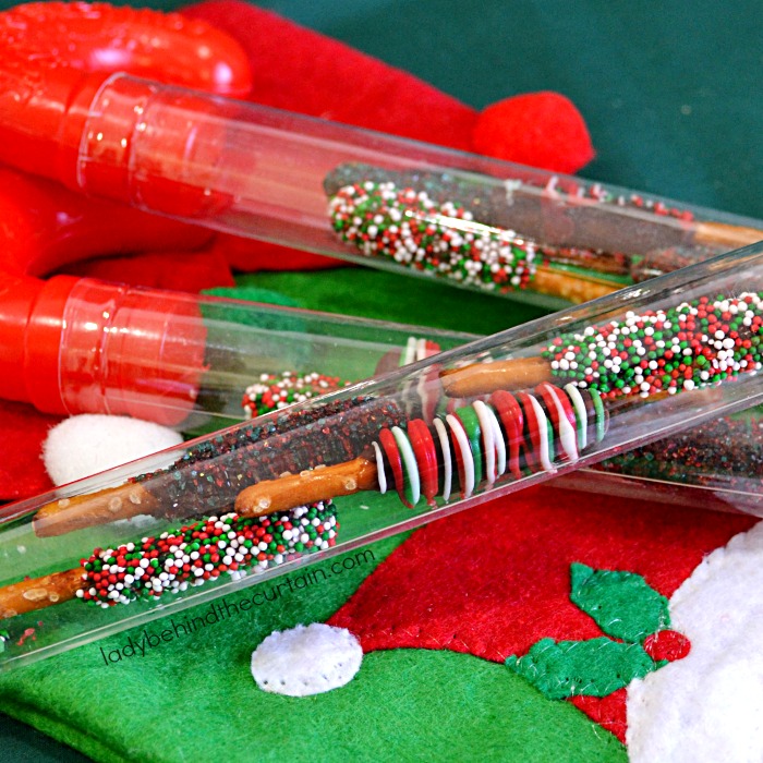 Mini Holiday Pretzel Stick Stocking Stuffer