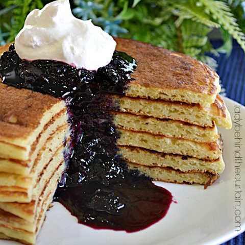 Buttermilk Pancakes with Blueberry Sauce