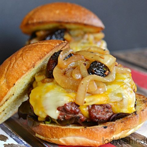Caramelized Onion and Fig Burgers