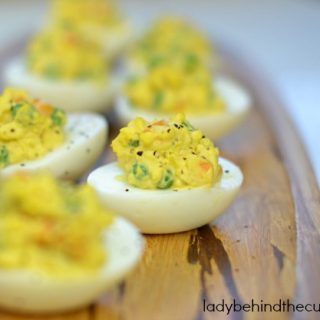 Cheesy Peasy Deviled Eggs