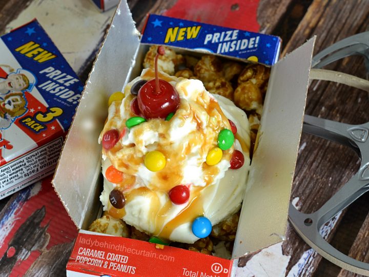 Cracker Jack Ice Cream Sundae
